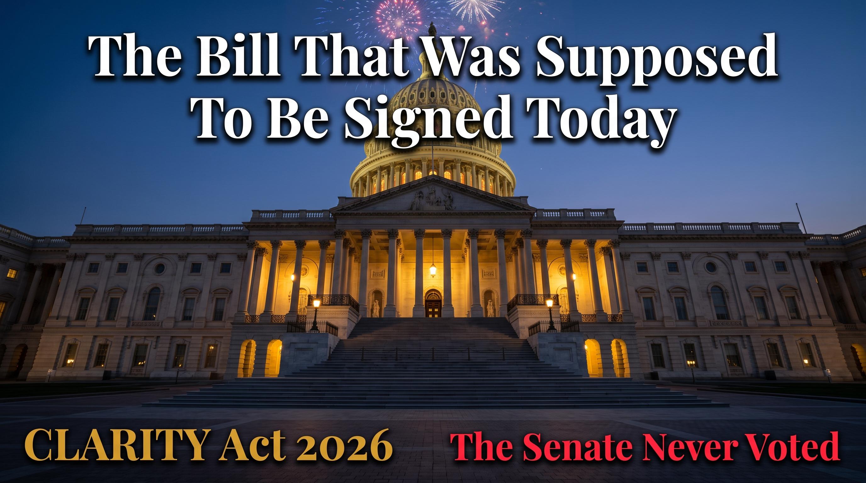 The White House Wanted The Most Important Crypto Law In History Signed Today. The Senate Never Even Voted.
